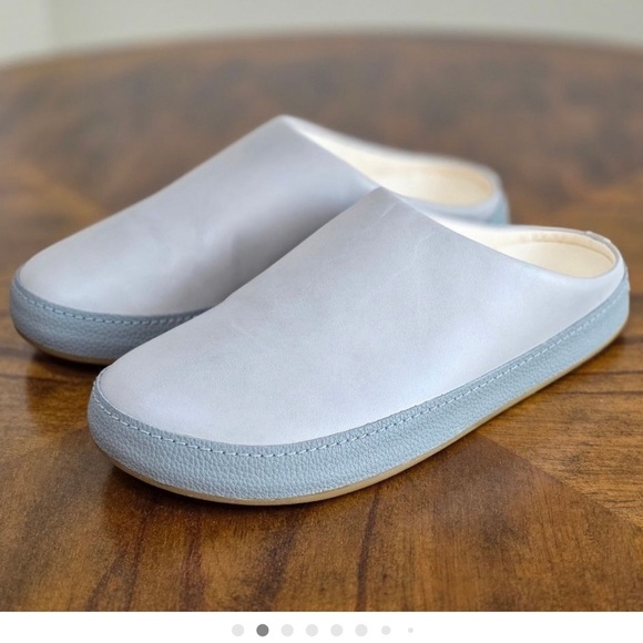 Olukai Hamani Gray Leather Slip On Clog Mules Loafers Shoes Size 9 New - Picture 4 of 15